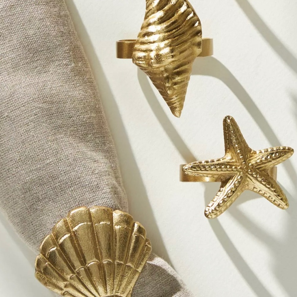 Set of 4 coastal napkin rings- purchased from Anthropologie - Picture 2 of 4